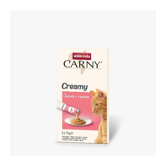 Animonda Carny Adult Creamy mit Lachs + Taurin - kiegészítő eleség (lazac,taurin) macskák részére (6x15g)