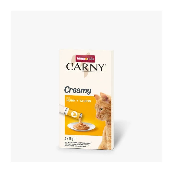 Carny Adult Creamy mit Huhn + Taurin - kiegészítő eleség (csirke,taurin) macskák részére (6x15g)