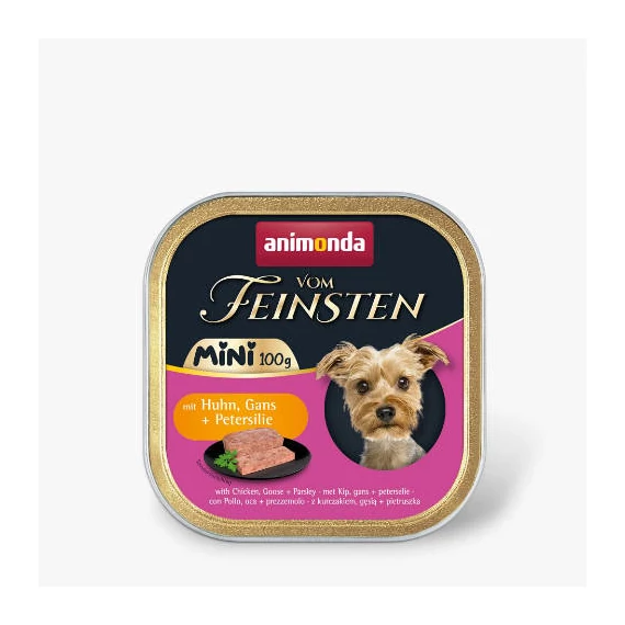 Animonda Vom Feinsten Adult Mini mit Huhn, Gans + Petersilie (csirke,liba,petrezselyem) alutálkás - felnőtt kutyák részére (100g)