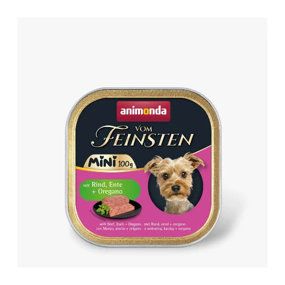 Animonda Vom Feinsten Adult Mini mit Rind, Ente + Oregano (marha,kacsa,oregáno) alutálkás - felnőtt kutyák részére (100g)
