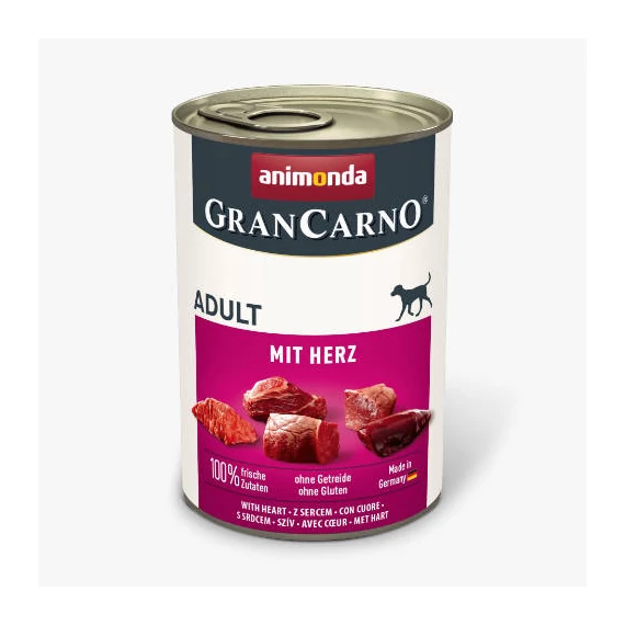 Animonda GranCarno with heart Adult (szívvel) nedves eledel - Felnőtt kutyák részére (400g)