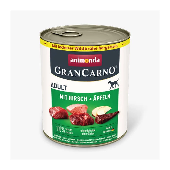Animonda GranCarno deer + apple Adult (sertés+szarvas+alma) konzerv - Felnőtt kutyák részére (800g)