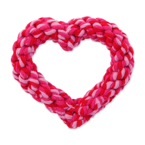 ReptiPlnet Heart cotton rope toy - játék (rágókötél, szív forma) kutyák részére (11cm)
