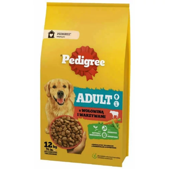 Pedigree Adult Beef - Szárazeledel (Marhahússal és zöldséggel) felnőtt kutyák részére (12kg)