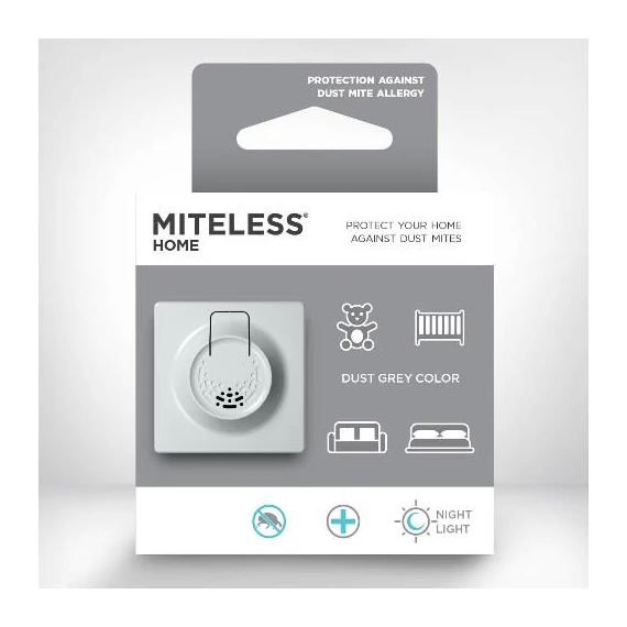 Miteless Home - otthoni ultrahangos (szürke) poratka riasztó készülék (30m2/230V)