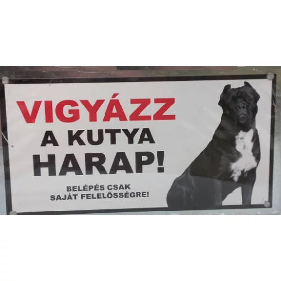 Kutyatábla - fém (cane corso ülő) 9x13cm