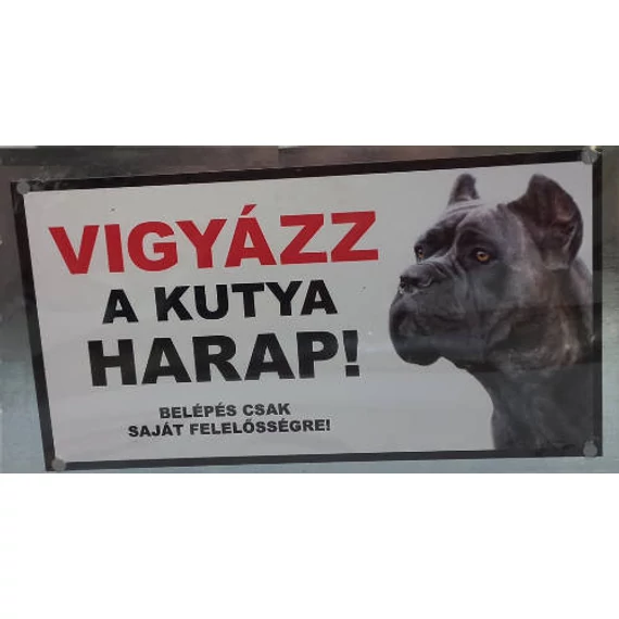Kutyatábla - fém (cane corso fej) 9x13cm