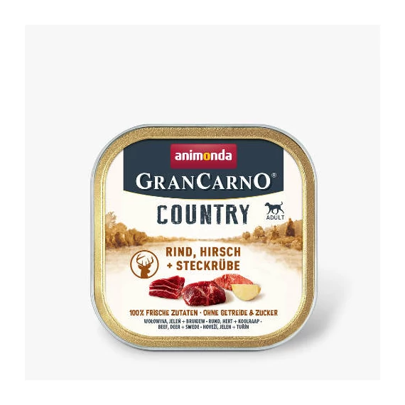 Animonda GranCarno Country (szarvas, marha, retek) alutálkás - Felnőtt kutyák részére (150g)