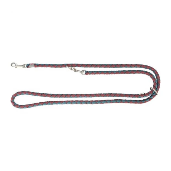 Trixie Cavo Leash - állítható, fonott póráz (sangria málna/petrol kék) kutyák részére (L-XL) 2m/ø18mm