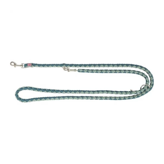 Trixie Cavo Leash - állítható, fonott póráz (petrol kék /zsályazöld) kutyák részére (L-XL) 2m/ø18mm