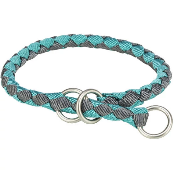 KT25. Trixie Cavo Stop-the-pull Collar - fonott nyakörv (aqua kék/grafitszürke) kutyák részére (M) 39-45/Ø12mm