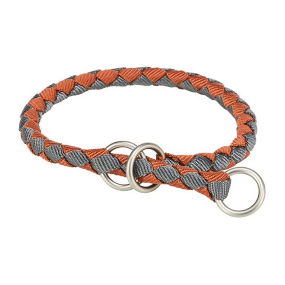 KT25.Trixie Cavo Stop-the-pull Collar - fonott nyakörv (rozsda,grafitszürke) kutyák részére (L) 47-55/Ø18mm