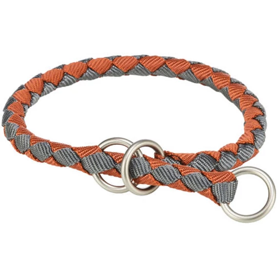KT25.Trixie Cavo Stop-the-pull Collar - fonott nyakörv (rozsda/grafitszürke) kutyák részére (S) 30-36/Ø12mm