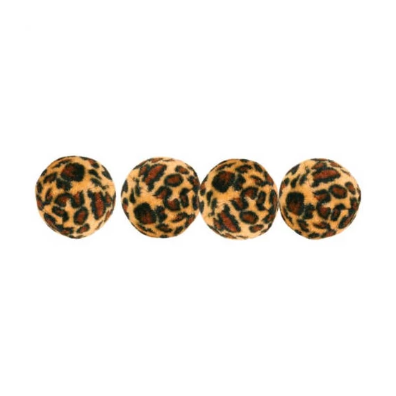 Trixie Set of Toy Balls with Leopard Print - játék (labda) macskák részére (ø4cm/4db)