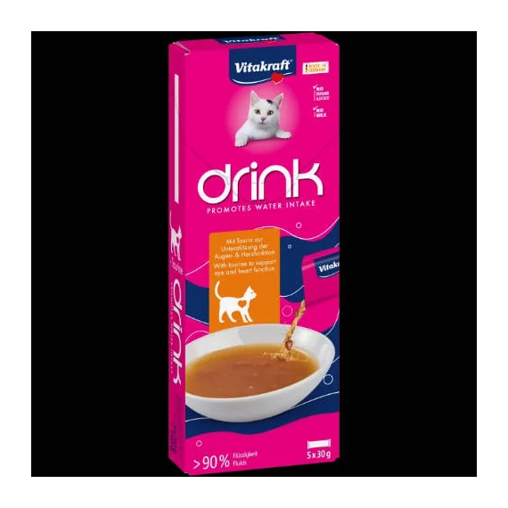 Vitakraft Drink chicken flavor+taurine - jutalomfalat (csirke,taurin) macskák részére (5x30g)