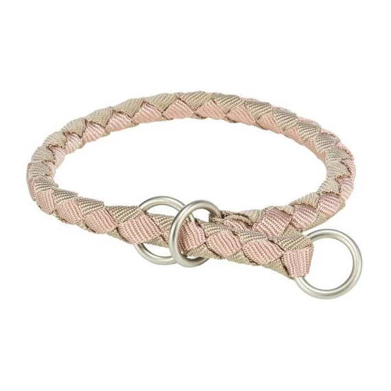 KT25. Trixie Cavo Stop-the-pull Collar - fonott nyakörv ( mályva/homok) kutyák részére (S-M) 35-41/Ø12mm