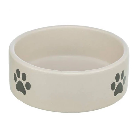 trixie 25220 tál mancsmintás kerámia 0,3l/12cm, világos szürke/szürke