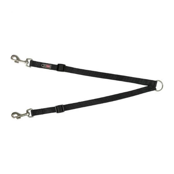 Trixie Prémium ikervezető póráz, M-L: 40-70cm/10mm, fekete