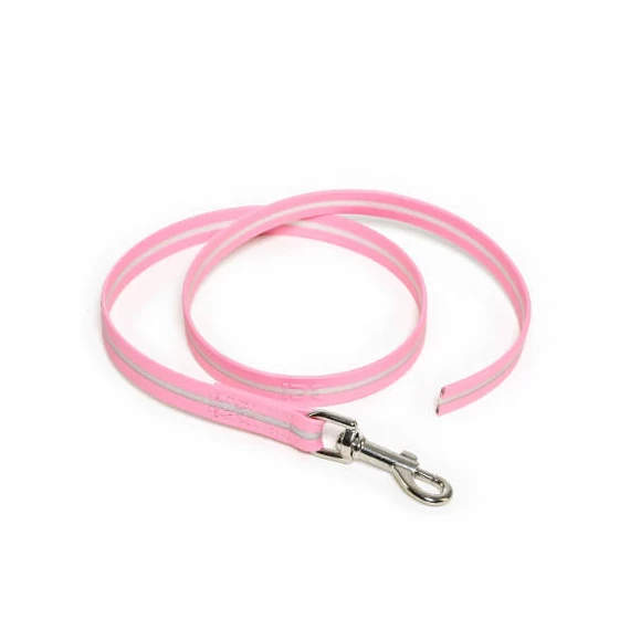 B:JK9 IDC Lumino-póráz foszforeszkáló, pink, metál karabínerrel, 80cm, fogó nélkül