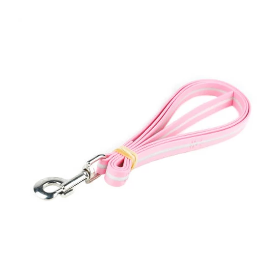 B:JK9 IDC Lumino-póráz foszforeszkáló, pink, metál karabínerrel, 2m/6.56ft-metal, fogó nélkül