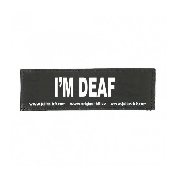 B:Julius K9-I'M DEAF felirat hámhoz kutyák részére (kicsi)