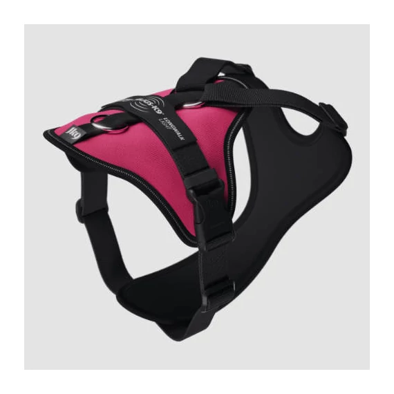 JK9 Longwalk Light kutyahám okoseszköz-tartó hámfelírattal, sötét pink, 2XL