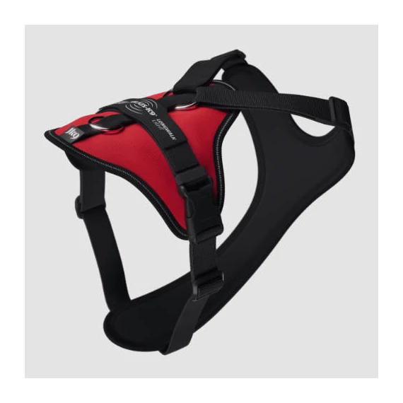 JK9 Longwalk Light kutyahám okoseszköz-tartó hámfelírattal, piros, XL