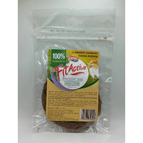 FitActive snack - jutalomfalat (szárított kacsaburger) CRT kutyák részére (10*100g)