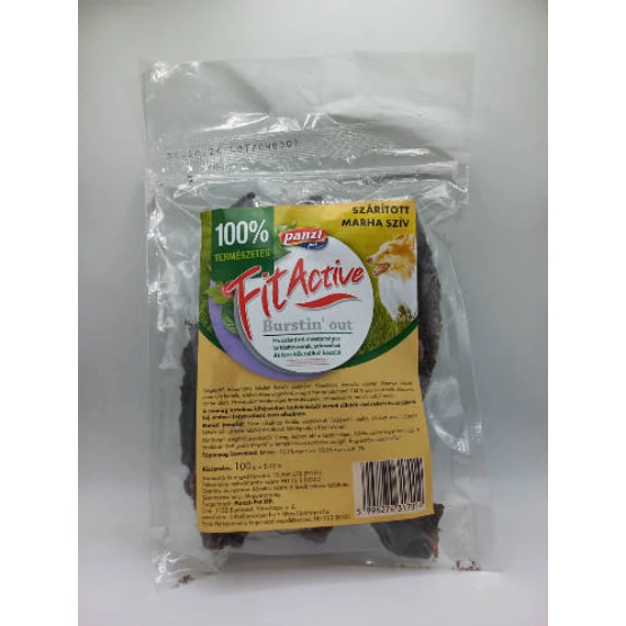 FitActive snack - jutalomfalat (szárított marhaszív) kutyák részére (100g)
