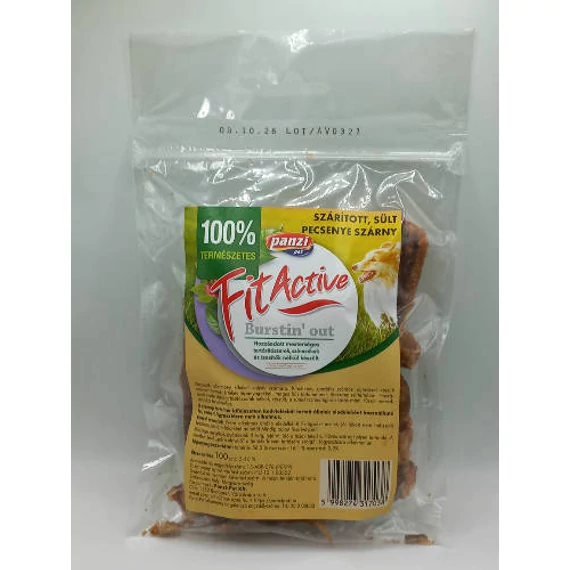 FitActive snack - jutalomfalat (szárított sült kacsaszárny) CRT kutyák részére (10*100g)