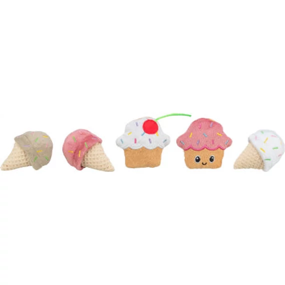 Trixie Ice cream  and cupcake, plush- játékforma macskák részére (7cm) 45552