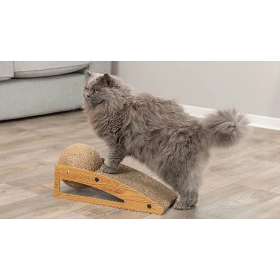 Trixie Scratching ramp with ball - kaparófa (fakerettel, labdával) macskák részére (40x17x20cm)