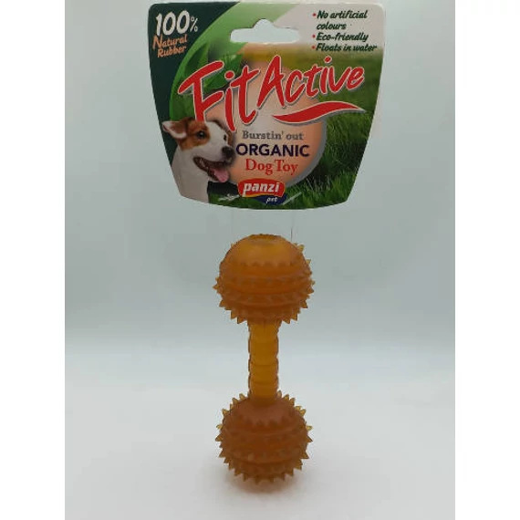 Fitactive natúr gumijáték Rugby  Dumbell S - játék kutyák részére