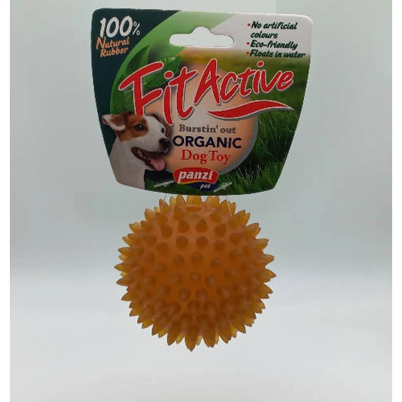 Fitactive natúr gumijáték Dental Ball kötélen S, kicsi- játék kutyák részére