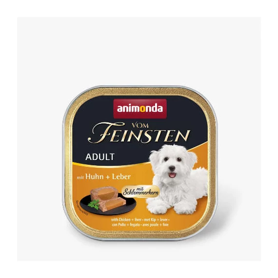 Animonda Vom Feinsten Adult (csirke+máj) alutálkás - Felnőtt kutyák részére (150g)