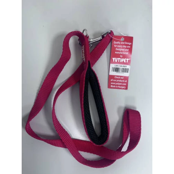 KT. YP. Póráz 120cm párnázott (kicsi karabínerrel) piros