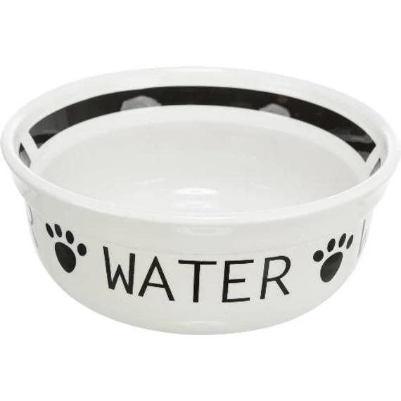 Trixie Replacement ceramic bowl "Water" - csere kerámia tál (fehér,fekete, WATER felirattal) 24642-es szetthez ( Ø20cm)