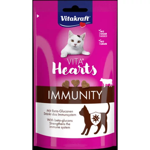 Vitakraft Vita Szívek- Immunity, marhás jutalom falat cicáknak 40g