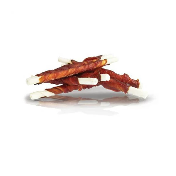 KidDog Mixed Chewing Rolls - jutalomfalat (kacsa, bivalybőr) kutyák részére (500g), 8mm, 12cm