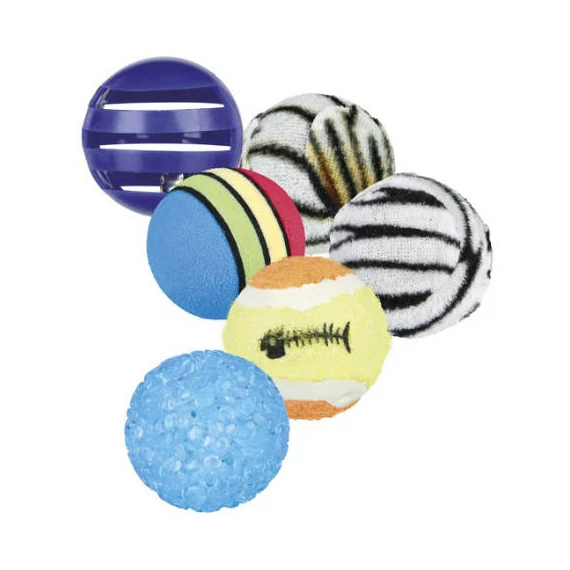 Trixie Set of Toy Balls - játék (labdák) macskák részére (6db/ø4cm)