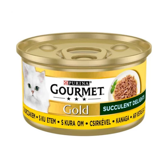 GOURMET GOLD Succulent Delights - Nedves eledel (csirke) macskák részére (85g)