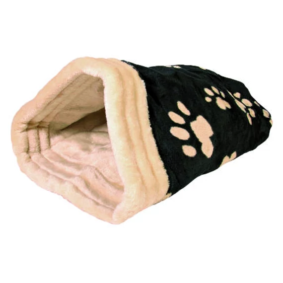 Trixie Jasira Cuddly Bag - bújózsák (fekete/ tappancs mintával) macskák részére (25x27x45cm)