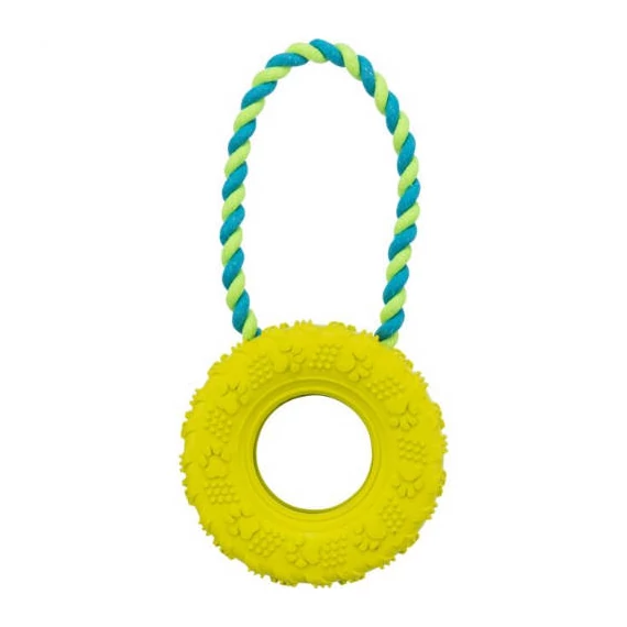 Trixie Tire on a Rope - natúr gumi játék (kerék kötéllel) kutyák részére (Ø15/31cm)