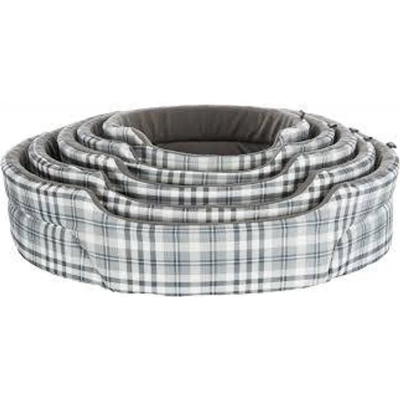 KT25.Trixie Lucky Bed - ovális, peremes fekhely (szürke/fehér) kutyák részére (55x45cm)