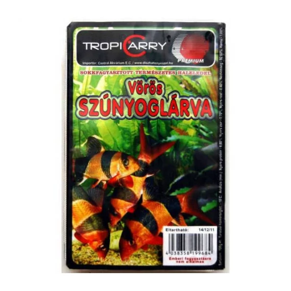 Fagyasztott TropiCarry Vörös szunyoglárva - díszhalak részére (100g/30 adag)