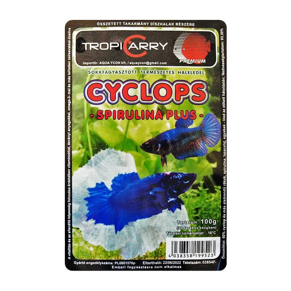 Fagyasztott TropiCarry Cyclops Intensive Red - díszhalak részére (100g/30 adag)