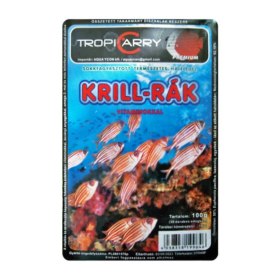 Fagyasztott TropiCarry Krill-rák - díszhalak részére (100g/30 adag)