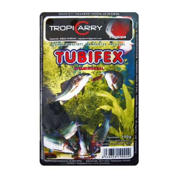 Fagyasztott TropiCarry Tubifex - díszhalak részére (100g/30 adag)