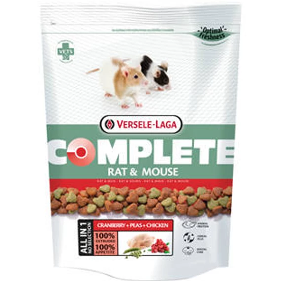Versele-Laga Complete Rat & Mouse - Teljesértékű extrudált eleség patkányok és egerek  részére (500g)