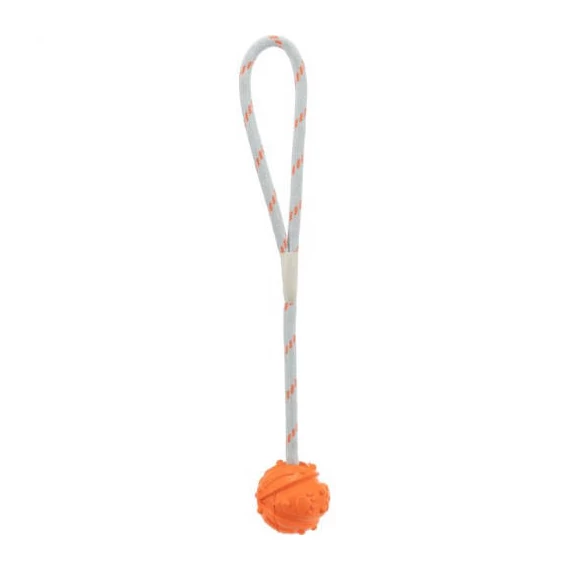 Trixie Aqua Toy Ball on Rope - natúr gumi játék (labda kötéllel) kutyák részére (Ø4,5/35cm)